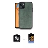 MARSİLYAN™- iPhone 14 Kılıf Kıvılcım Işık Serisi - Siyah Buffer Hayalet Cam Ekran Koruyucu + PVD Metal Kamera Lens - GS
