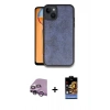 MARSİLYAN™- iPhone 14 Kılıf Kıvılcım Işık Serisi - Siyah Buffer Hayalet Cam Ekran Koruyucu + Raze Metal Kamera Lens - MR