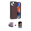 MARSİLYAN™- iPhone 14 Kılıf Kıvılcım Işık Serisi - Siyah Buffer Hayalet Cam Ekran Koruyucu + Raze Metal Kamera Lens - SH