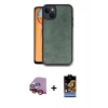 MARSİLYAN™- iPhone 14 Kılıf Kıvılcım Işık Serisi - Siyah Buffer Hayalet Cam Ekran Koruyucu + Raze Metal Kamera Lens - KI