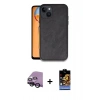 MARSİLYAN™- iPhone 14 Kılıf Kıvılcım Işık Serisi - Siyah Buffer Hayalet Cam Ekran Koruyucu + Raze Metal Kamera Lens - SH