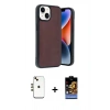 MARSİLYAN™- iPhone 14 Kılıf Kıvılcım Işık Serisi - Siyah Buffer Hayalet Cam Ekran Koruyucu + Shine Kamera Lens - GD