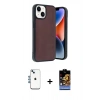MARSİLYAN™- iPhone 14 Kılıf Kıvılcım Işık Serisi - Siyah Buffer Hayalet Cam Ekran Koruyucu + Shine Kamera Lens - MI