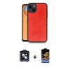 MARSİLYAN™- iPhone 14 Kılıf Kıvılcım Işık Serisi - Siyah Buffer Hayalet Cam Ekran Koruyucu + Siyah PVD Metal Kamera Lens