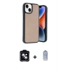 MARSİLYAN™- iPhone 14 Kılıf Kıvılcım Işık Serisi - Siyah Joko Magic 5D Cam + PVD Metal Kamera Lens - MI