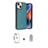MARSİLYAN™- iPhone 14 Kılıf Kıvılcım Işık Serisi - Siyah Joko Magic 5D Cam + Shine Kamera Lens - GS