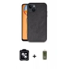 MARSİLYAN™- iPhone 14 Kılıf Kıvılcım Işık Serisi - Siyah Joko Magic 5D Hayalet Cam + PVD Metal Kamera Lens - MI