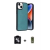 MARSİLYAN™- iPhone 14 Kılıf Kıvılcım Işık Serisi - Siyah Joko Magic 5D Hayalet Cam + PVD Metal Kamera Lens - MI