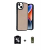 MARSİLYAN™- iPhone 14 Kılıf Kıvılcım Işık Serisi - Siyah Joko Magic 5D Hayalet Cam + PVD Metal Kamera Lens - MI