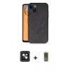 MARSİLYAN™- iPhone 14 Kılıf Kıvılcım Işık Serisi - Siyah Joko Magic 5D Hayalet Cam + PVD Metal Kamera Lens - PE