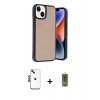 MARSİLYAN™- iPhone 14 Kılıf Kıvılcım Işık Serisi - Siyah Joko Magic 5D Hayalet Cam + Shine Kamera Lens - SH