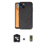 MARSİLYAN™- iPhone 14 Kılıf Kıvılcım Işık Serisi - Siyah Joko Magic 5D Hayalet Cam + PVD Metal Kamera Lens - YL
