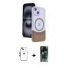 MARSİLYAN™- iPhone 14 Kılıf Kozmos Form Özel Seri - Şeffaf 360 Full Body Arka Koruyucu + Shine Kamera Lens - GD