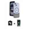 MARSİLYAN™- iPhone 14 Kılıf Kozmos Form Özel Seri - Şeffaf 360 Full Body Arka Koruyucu + PVD Metal Kamera Lens - GS