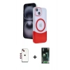 MARSİLYAN™- iPhone 14 Kılıf Kozmos Form Özel Seri - Şeffaf 360 Full Body Arka Koruyucu + Shine Kamera Lens - KI