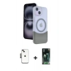 MARSİLYAN™- iPhone 14 Kılıf Kozmos Form Özel Seri - Şeffaf 360 Full Body Arka Koruyucu + Shine Kamera Lens - SH