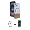 MARSİLYAN™- iPhone 14 Kılıf Kozmos Form Özel Seri - Şeffaf 360 Full Body Arka Koruyucu + Shine Kamera Lens - SH