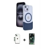MARSİLYAN™- iPhone 14 Kılıf Kozmos Form Özel Seri - Şeffaf 360 Full Body Arka Koruyucu + Shine Kamera Lens - YL