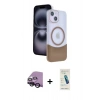 MARSİLYAN™- iPhone 14 Kılıf Kozmos Form Özel Seri - Şeffaf Pasifik Cam Ekran Koruyucu + Raze Metal Kamera Lens - SH