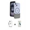 MARSİLYAN™- iPhone 14 Kılıf Kozmos Form Özel Seri - Şeffaf Pasifik Cam Ekran Koruyucu + Shine Kamera Lens - GS