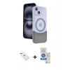 MARSİLYAN™- iPhone 14 Kılıf Kozmos Form Özel Seri - Şeffaf Royal Nano Ekran Koruyucu + Diamond Kamera Lens - YL