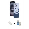 MARSİLYAN™- iPhone 14 Kılıf Kozmos Form Özel Seri - Şeffaf Royal Nano Ekran Koruyucu + Diamond Kamera Lens - KI