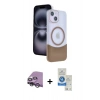 MARSİLYAN™- iPhone 14 Kılıf Kozmos Form Özel Seri - Şeffaf Royal Nano Ekran Koruyucu + Raze Metal Kamera Lens - GS