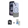 MARSİLYAN™- iPhone 14 Kılıf Kozmos Form Özel Seri - Şeffaf Royal Nano Ekran Koruyucu + PVD Metal Kamera Lens - YL