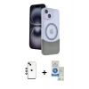 MARSİLYAN™- iPhone 14 Kılıf Kozmos Form Özel Seri - Şeffaf Royal Nano Ekran Koruyucu + Shine Kamera Lens - YL