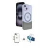 MARSİLYAN™- iPhone 14 Kılıf Kozmos Form Özel Seri - Siyah 3D Antistatik Cam Ekran Koruyucu + Shine Kamera Lens - GD