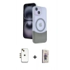 MARSİLYAN™- iPhone 14 Kılıf Kozmos Form Özel Seri - Siyah Bilvis 3D Cam Ekran Koruyucu + Shine Kamera Lens - GD