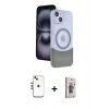 MARSİLYAN™- iPhone 14 Kılıf Kozmos Form Özel Seri - Siyah Bilvis 3D Cam Ekran Koruyucu + Shine Kamera Lens - GS