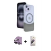 MARSİLYAN™- iPhone 14 Kılıf Kozmos Form Özel Seri - Siyah Bilvis 3D Mat Cam Ekran Koruyucu + Raze Metal Kamera Lens - GS