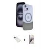 MARSİLYAN™- iPhone 14 Kılıf Kozmos Form Özel Seri - Siyah Bilvis 3D Mat Cam Ekran Koruyucu + Diamond Kamera Lens - KI