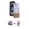 MARSİLYAN™- iPhone 14 Kılıf Kozmos Form Özel Seri - Siyah Bilvis 3D Mat Cam Ekran Koruyucu + Raze Metal Kamera Lens - KI