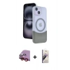 MARSİLYAN™- iPhone 14 Kılıf Kozmos Form Özel Seri - Siyah Bilvis 3D Mat Cam Ekran Koruyucu + Raze Metal Kamera Lens - KI