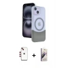 MARSİLYAN™- iPhone 14 Kılıf Kozmos Form Özel Seri - Siyah Bilvis 3D Mat Cam Ekran Koruyucu + Shine Kamera Lens - KI