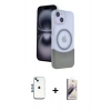 MARSİLYAN™- iPhone 14 Kılıf Kozmos Form Özel Seri - Siyah Bilvis 3D Mat Cam Ekran Koruyucu + Shine Kamera Lens - MI