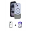 MARSİLYAN™- iPhone 14 Kılıf Kozmos Form Özel Seri - Siyah Bilvis 5in1 3D Magic Cam Ekran Koruyucu + Shine Kamera Lens - MI