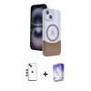 MARSİLYAN™- iPhone 14 Kılıf Kozmos Form Özel Seri - Siyah Bilvis 5in1 3D Magic Cam Ekran Koruyucu + Shine Kamera Lens - YL