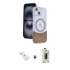 MARSİLYAN™- iPhone 14 Kılıf Kozmos Form Özel Seri - Siyah Bilvis Hayalet Cam Ekran Koruyucu + Diamond Kamera Lens - PE