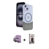 MARSİLYAN™- iPhone 14 Kılıf Kozmos Form Özel Seri - Siyah Bilvis Hayalet Cam Ekran Koruyucu + Raze Metal Kamera Lens - GS
