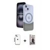 MARSİLYAN™- iPhone 14 Kılıf Kozmos Form Özel Seri - Siyah Bilvis Hayalet Cam Ekran Koruyucu + Shine Kamera Lens - MI