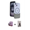 MARSİLYAN™- iPhone 14 Kılıf Kozmos Form Özel Seri - Siyah Bilvis Hayalet Cam Ekran Koruyucu + Raze Metal Kamera Lens - KI