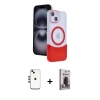MARSİLYAN™- iPhone 14 Kılıf Kozmos Form Özel Seri - Siyah Bilvis Hayalet Cam Ekran Koruyucu + Shine Kamera Lens - GD