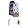 MARSİLYAN™- iPhone 14 Kılıf Kozmos Form Özel Seri - Siyah Bilvis Hayalet Cam Ekran Koruyucu + Shine Kamera Lens - SH