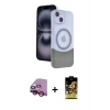 MARSİLYAN™- iPhone 14 Kılıf Kozmos Form Özel Seri - Siyah Buffer Cam Ekran Koruyucu + Raze Metal Kamera Lens - KI