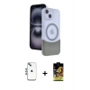 MARSİLYAN™- iPhone 14 Kılıf Kozmos Form Özel Seri - Siyah Buffer Cam Ekran Koruyucu + Shine Kamera Lens - MI