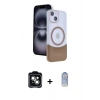 MARSİLYAN™- iPhone 14 Kılıf Kozmos Form Özel Seri - Siyah Joko Magic 5D Cam + PVD Metal Kamera Lens - YL