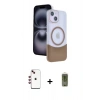MARSİLYAN™- iPhone 14 Kılıf Kozmos Form Özel Seri - Siyah Joko Magic 5D Hayalet Cam + Shine Kamera Lens - KI